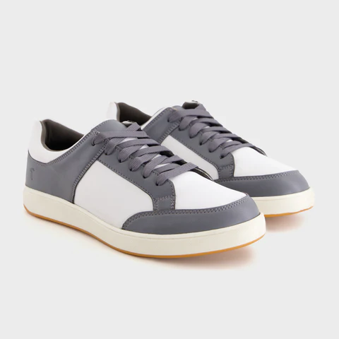 Men's Two-Tone Grey and White Casual Sneakers
