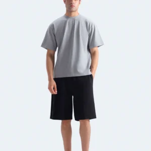 Men's Essential Grey T-Shirt and Black Shorts Set